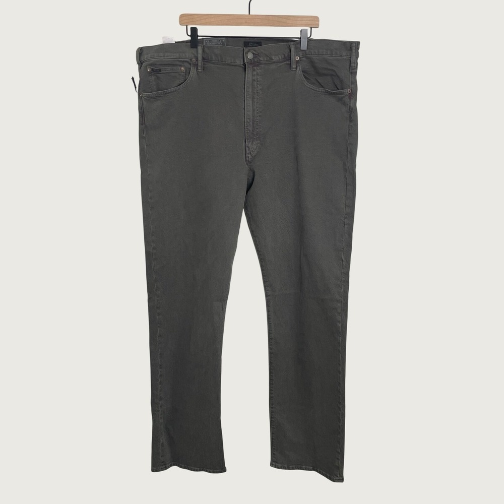Polo Ralph Lauren Hampton Jeans Mens 44x36 Charcoal Relaxed Straight Stretch NWT
